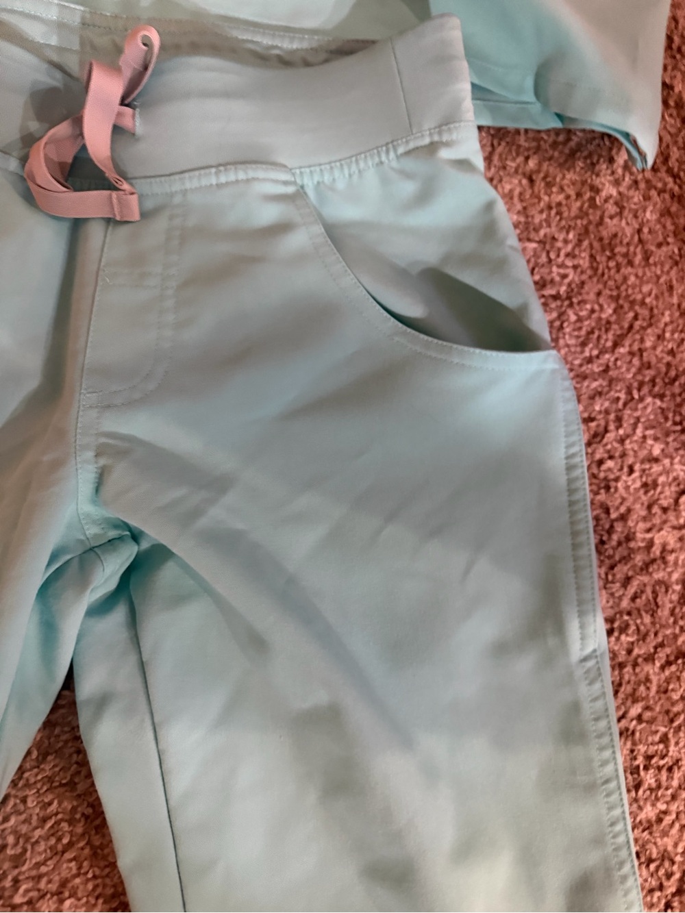 FIGS Technical Collection Scrub Set XXS Seafoam Aqua One Pocket: straight leg - Picture 4 of 7